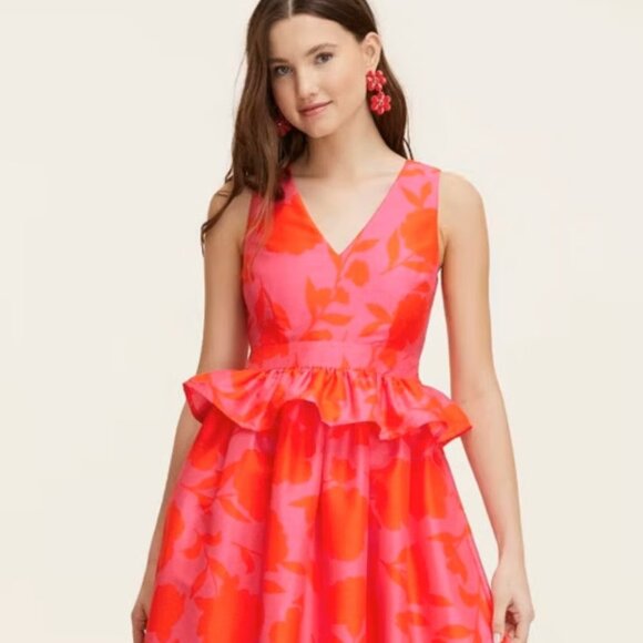 NWT Kate Spade x Target  Classic Rose Peplum Midi Dress - Picture 3 of 7